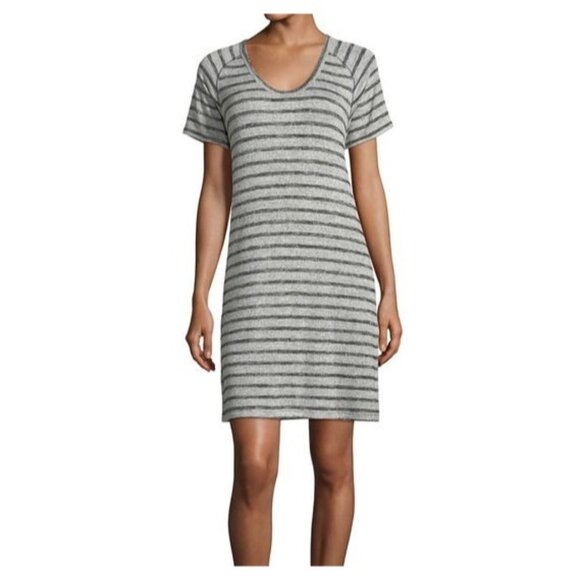 Rag & Bone T-Shirt Dress Size Small Gray Striped Pull Over Tunic Stretch - Picture 1 of 11